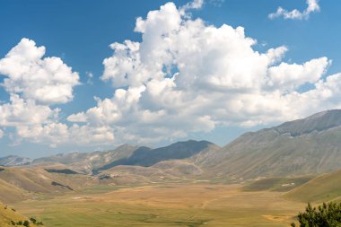 Castelluccio di Norcia, Umbria İtalya 'ya harika bir seyahat.