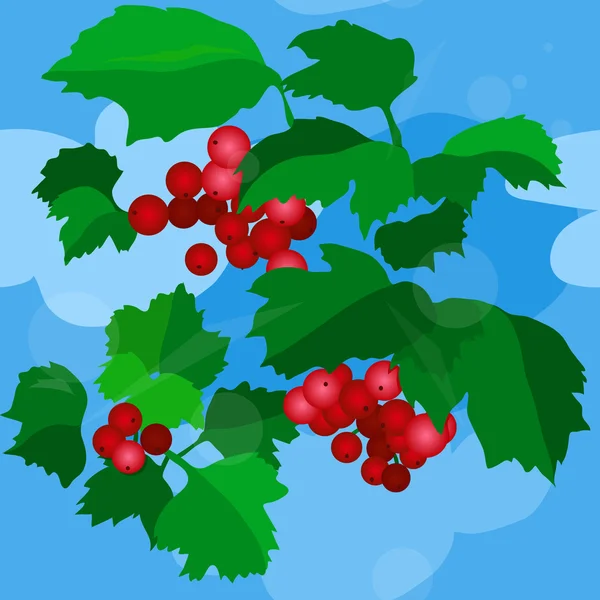 Viburnum bayas y hojas patrón — Vector de stock