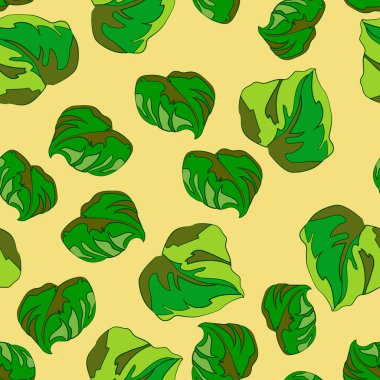 Yapraklı kusursuz desen, duvar kağıdı ve kumaş süsü, ambalaj kağıdı.