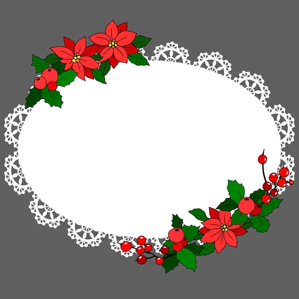 Hintergrund Für Grußworte Mit Weihnachts Und Neujahrsblumen — Stockvektor