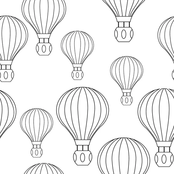 Nahtloses Muster Mit Luftballons Monochromes Ornament Für Tapete — Stockvektor