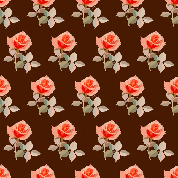 Patrón Sin Costuras Colores Brillantes Con Flores Rosas Adorno Papel — Archivo Imágenes Vectoriales
