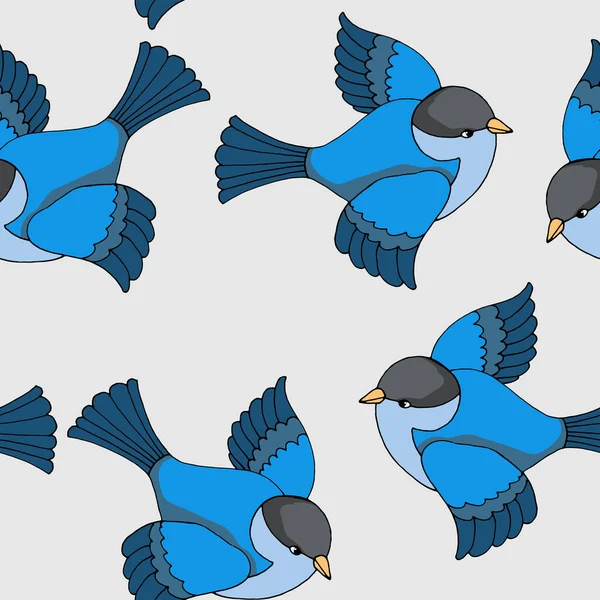 Motif Sans Couture Dans Des Couleurs Vives Avec Des Oiseaux — Image vectorielle