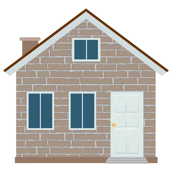 Bild Eines Hauses Isoliert Auf Weißem Hintergrund Vektorillustration — Stockvektor