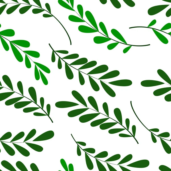 Motif Sans Couture Avec Des Feuilles Stylisées Vert Ornement Papier — Image vectorielle