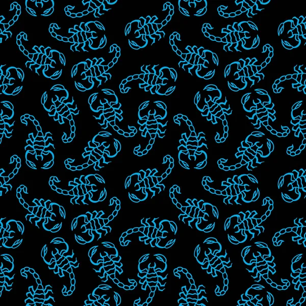 Nahtloses Muster Monochromen Farben Stilisierter Skorpion Tapetenornament Packpapier — Stockvektor