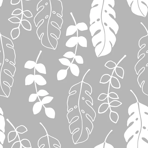 Motif Sans Couture Avec Image Des Feuilles Tropicales Illustration Vectorielle — Image vectorielle