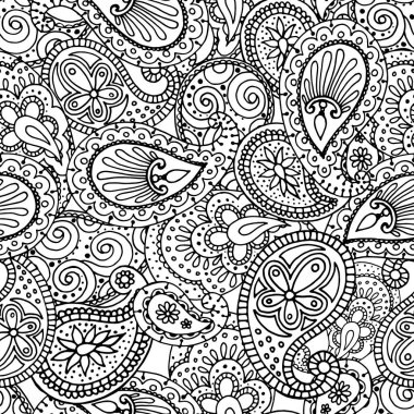 Tek renkli renklerde kusursuz desen, Hint süslemeleri, duvar kağıdı, ambalaj kağıdı