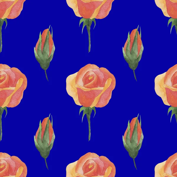 seamless pattern with watercolor roses, wallpaper ornament, wrapping paper, background for design