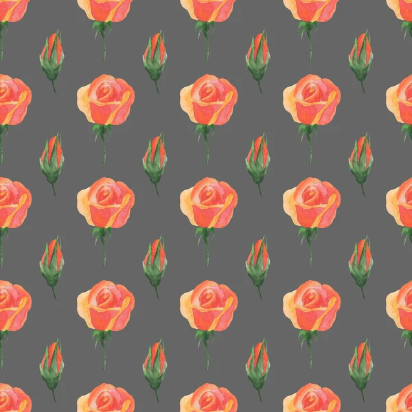 Patrón Sin Costuras Con Rosas Acuarela Ornamento Papel Pintado Papel —  Fotos de Stock