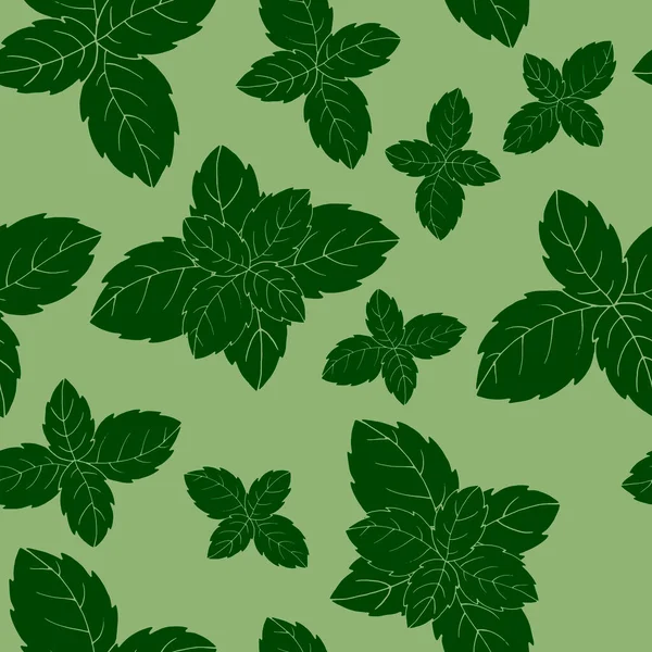 Αδιάλειπτη Μοτίβο Φύλλα Πράσινο Διανυσματική Απεικόνιση Διακοσμητικό Ταπετσαρίας Χαρτί Περιτυλίγματος — Διανυσματικό Αρχείο