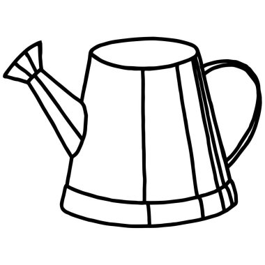 Doodle biçimi fincan, basit vektör illüstrasyon, tablo takımı ögesi, tasarım için, siyah doğrusal çizim, beyaz arkaplan üzerinde izole