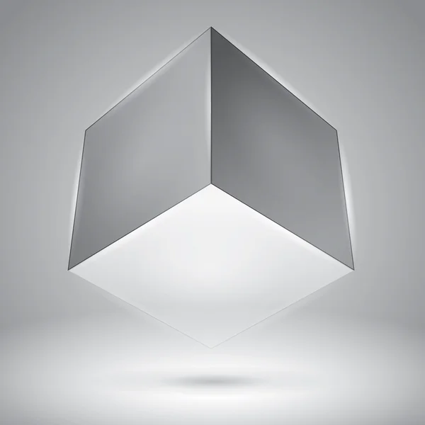 Cubo vetorial, objeto transparente, design de abstração gráfica —  Vetores de Stock