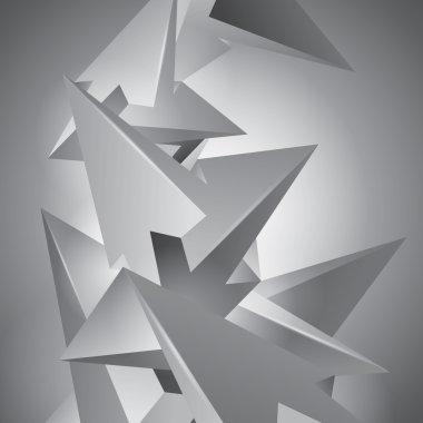 Daha çok şekil, gerçek dışı inşaat, geometrik öğeleri, birçok okları, soyut vektör tasarım kompozisyon size proje için