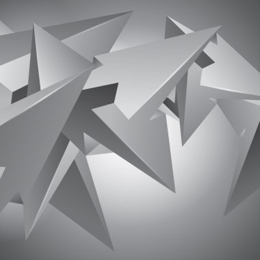 Daha çok şekil, gerçek dışı inşaat, geometrik öğeleri, birçok okları, soyut vektör tasarım kompozisyon size proje için