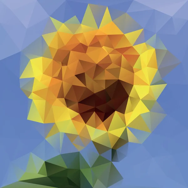 Abstraction de triangles, tournesol, fleur géométrique, motif vectoriel — Image vectorielle