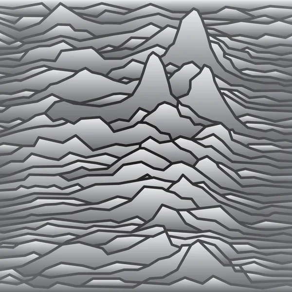 El ritmo de las ondas, el púlsar, diseño de líneas vectoriales, líneas rotas, montañas — Archivo Imágenes Vectoriales