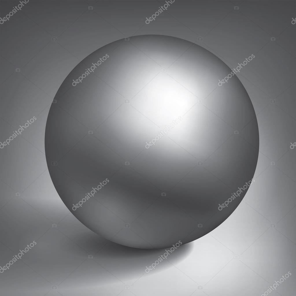 Vector volume sphere, glossy metal ball, surround the object for you project design
