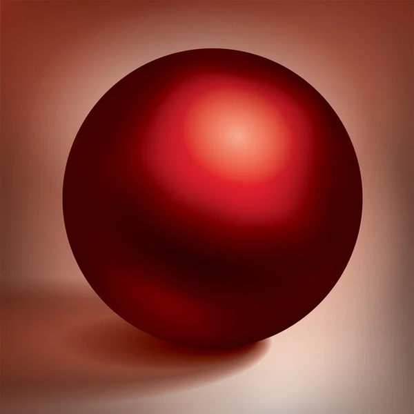 Volumen vectorial esfera roja, bola de metal rojo brillante, rodear el objeto para el diseño del proyecto — Vector de stock