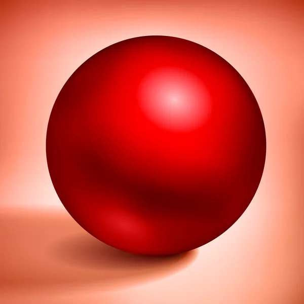 Volumen vectorial esfera roja, bola de metal rojo brillante, rodear el objeto para el diseño del proyecto — Archivo Imágenes Vectoriales