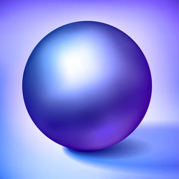 Vector volym blue sphere, glansiga lila metall boll, omger föremålet för du projektutformning — Stock vektor