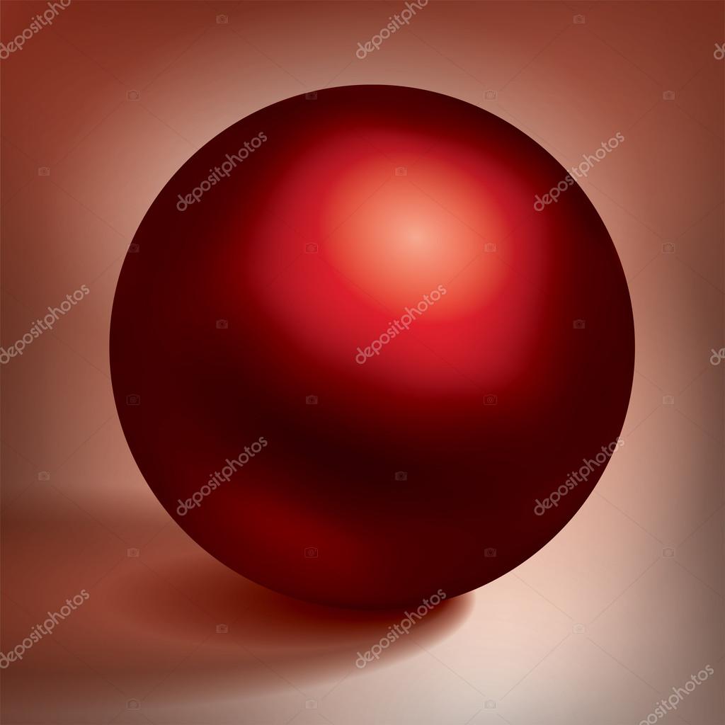 Vector volume red sphere, glossy red metal ball, surround the object for you project design