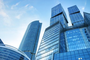 İşletme binası, mavi gökdelenler, altyapı, mimari Moscow city
