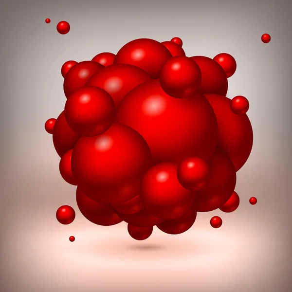 Czerwone kule trzymać się razem, wielkość kulki, Abstrakcja object elementów projektu wektor — Wektor stockowy