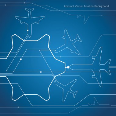 Soyut uçak beyaz çizgiler, vektör tasarım çizgileri arka plan, havacılık duvar kağıdı