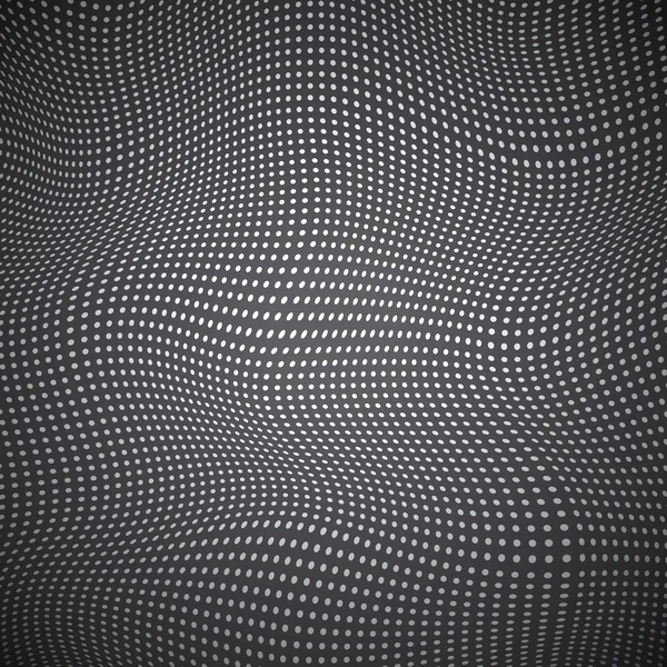 3d superfície, ondas, pontos brancos, fundo de design vetorial abstrato — Vetor de Stock