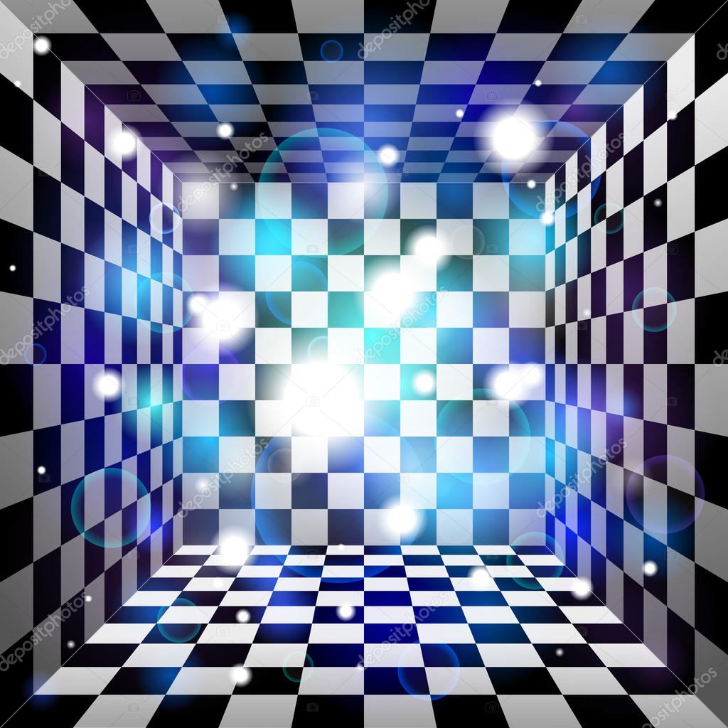 Chess Board - 3d, abstract, blue, chess, board