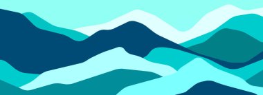 Çoklu renk dağları, şeffaf dalgalar, soyut renk cam şekilleri, modern arkaplan, vektör tasarımı projeniz için illüstrasyon