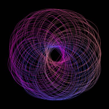 Siyah arka planda iş projeleriniz için soyut Guilloche şekli. Vektör tasarım sanatı