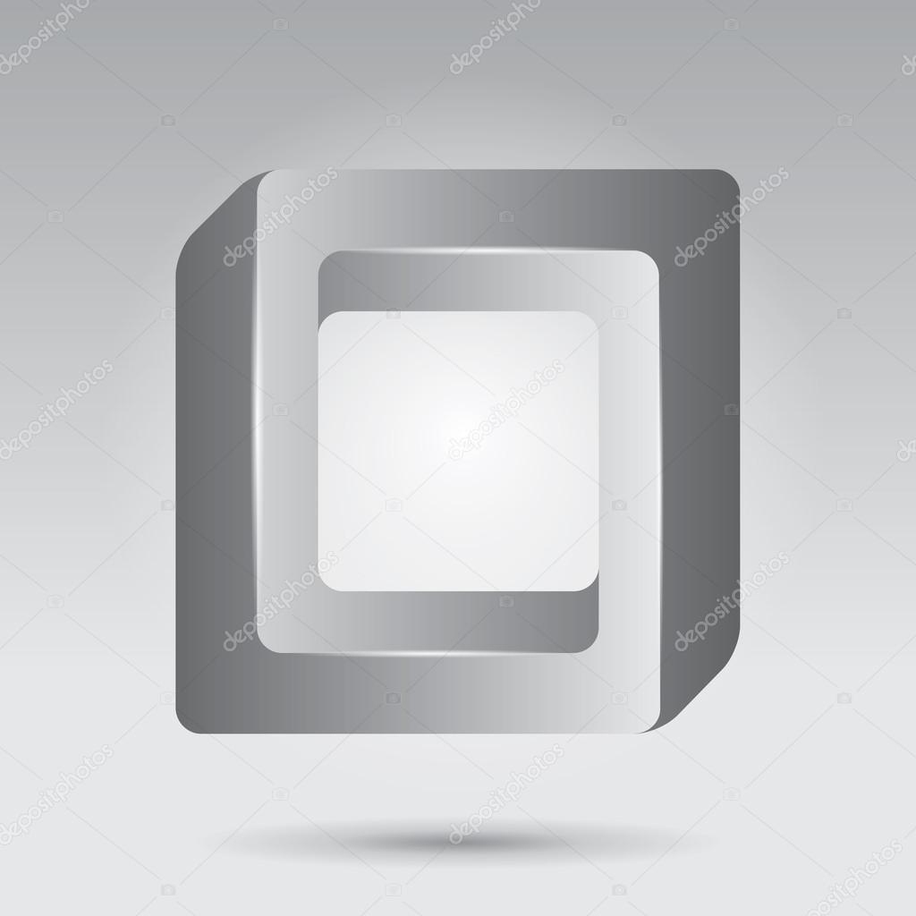 Impossible figure, smooth vector rhombus, abstract vector object, unreal form