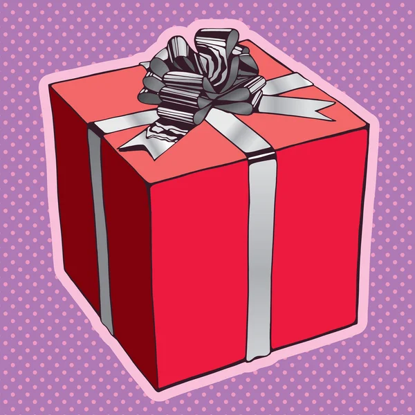 Cadeau, boîte cadeau rouge, illustration vectorielle — Image vectorielle