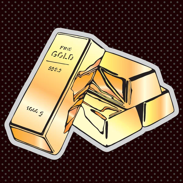 Bullion ouro, mais ouro, desenho vetorial ilustração —  Vetores de Stock