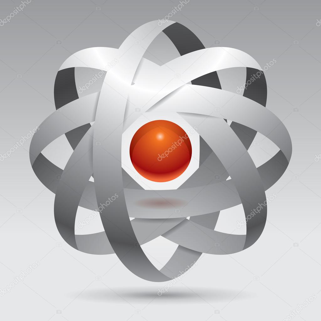Abstraction vector object, unreal form, design sample, 3d form, vector element, molecule, red sphere