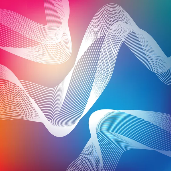 Абстрактний фон, форма тонких ліній, кольорові хвилі — стоковий вектор