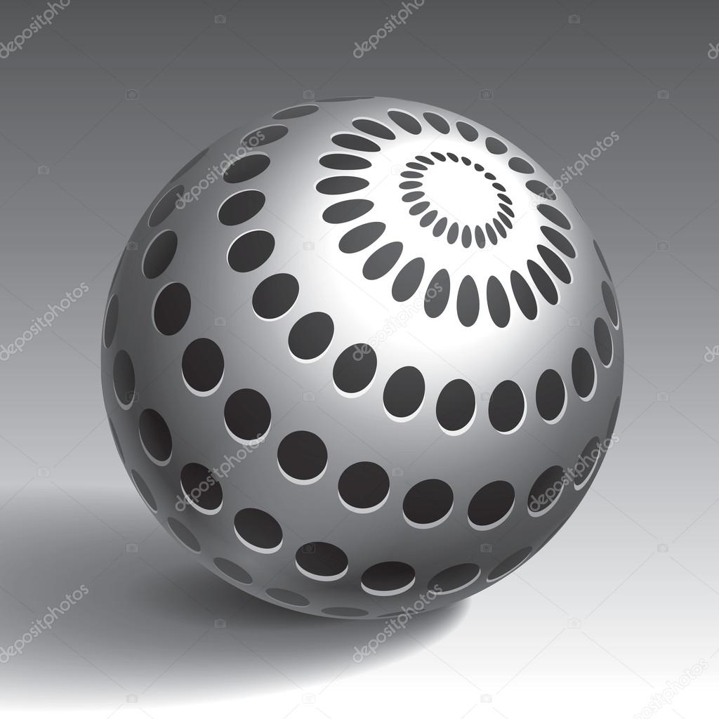 3d vector sphere striped volume form, a sample for your business