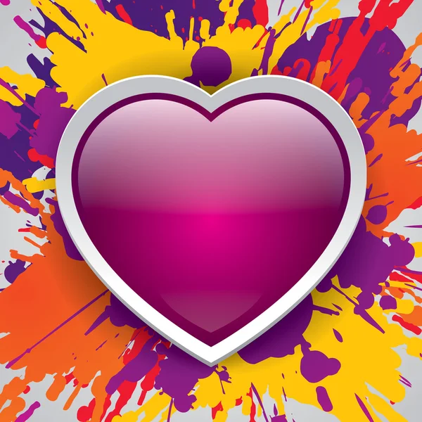 Pink heart, paint color explosion, bright image, valentines day, vector design — Stock Vector