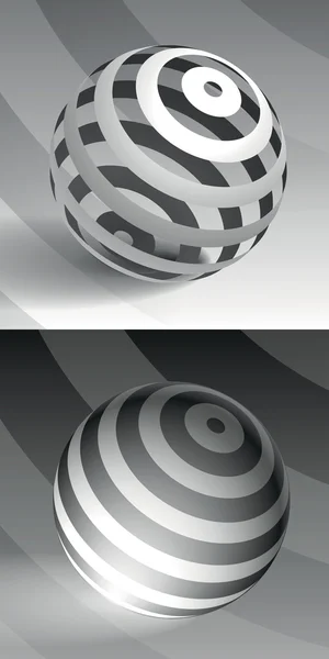 3D vektör küre Cilt formu, bir örnek için iş, siyah ve beyaz çizgili — Stok Vektör