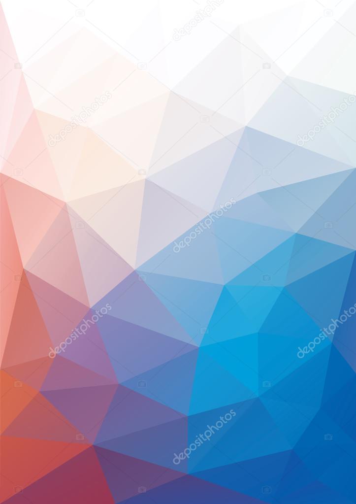 Blue orange and white low polygon mosaic background, vector design, creative illustration, templates design
