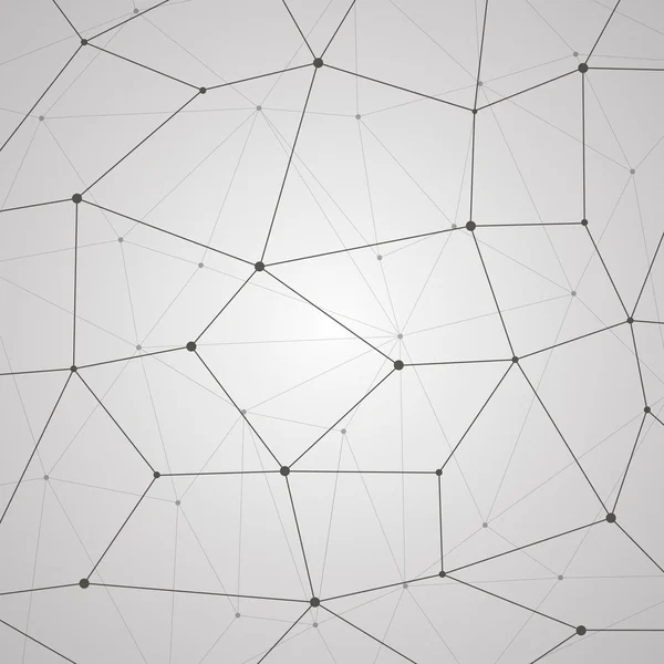 Abstract vector achtergrond, meetkunde, lijnen en punten, driehoeken, technologie wallpaper — Stockvector