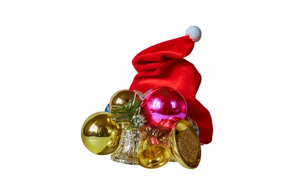 Christmas cap and decorations — Stock Photo, Image