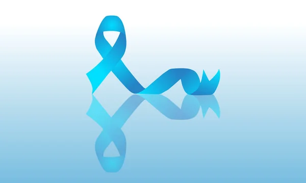 Blue Ribbon Design Reflection Diabetes Awareness Month Prostate Awareness Month — Stock Vector