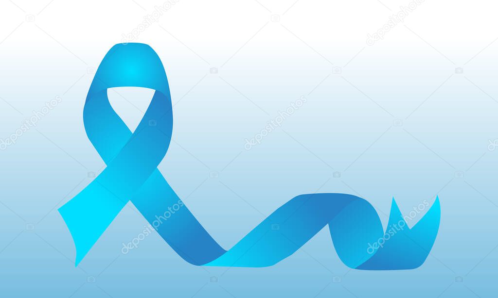 Blue Ribbon Symbol. Symbol For Diabetes Awareness Month And Prostate Cancer Awareness Month