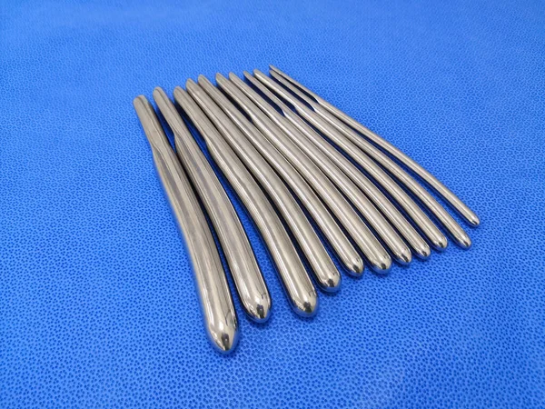 Closeup Image Medical Surgical Single End Urethral Dilator Set Különböző — Stock Fotó