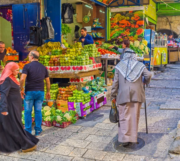 El viejo palestino en el mercado — Foto de Stock