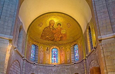 The Interior of the church of Dormition Abbey clipart