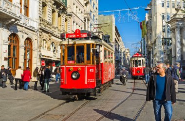  Istanbul'daki eski tramvay